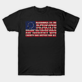 Pledge of Allegiance 1776 American Flag- Betsy Ross T-Shirt